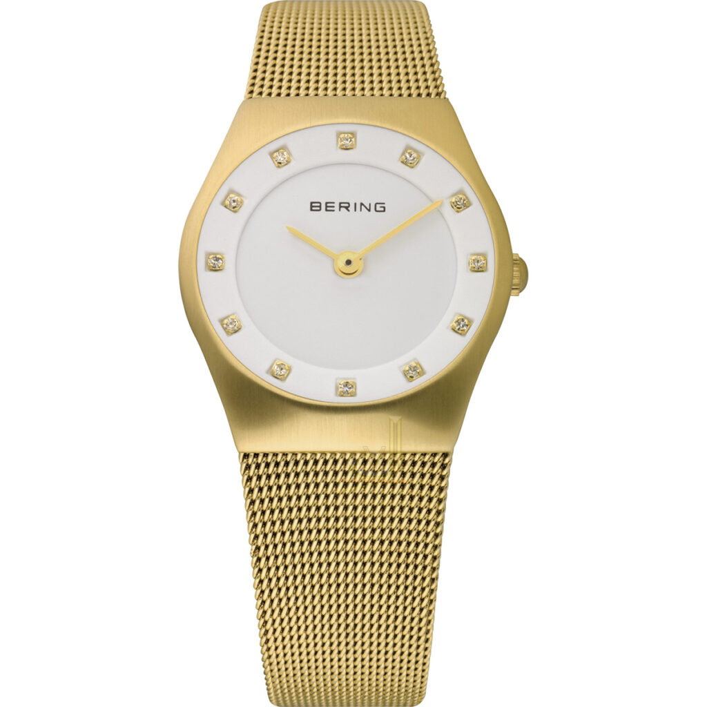 Bering Cream Dial IP Gold Ladies Watch