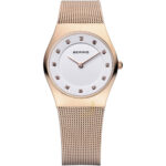 Bering White Dial IP Rose Gold Ladies Watch 11927-366