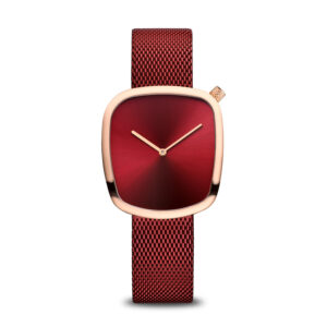 Bering Red Dial Pebble Shape Watch