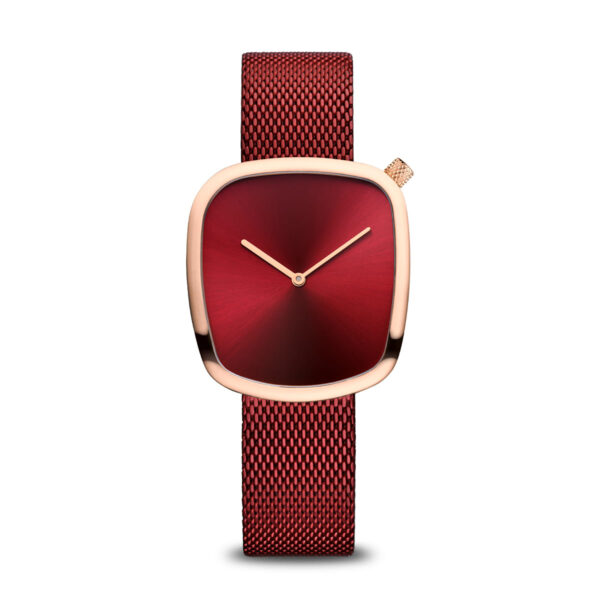 Bering Red Dial Pebble Shape Watch 18034-363