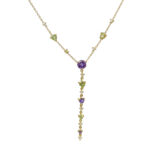 Diamond-Peridot-Amethyst Necklace 2N81-18DMU