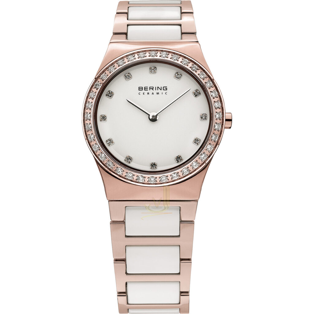 Bering IP Rose Gold White Ceramic Ladies Watch 32430-761