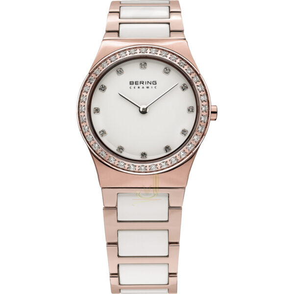 Bering IP Rose Gold White Ceramic Ladies Watch 32430-761