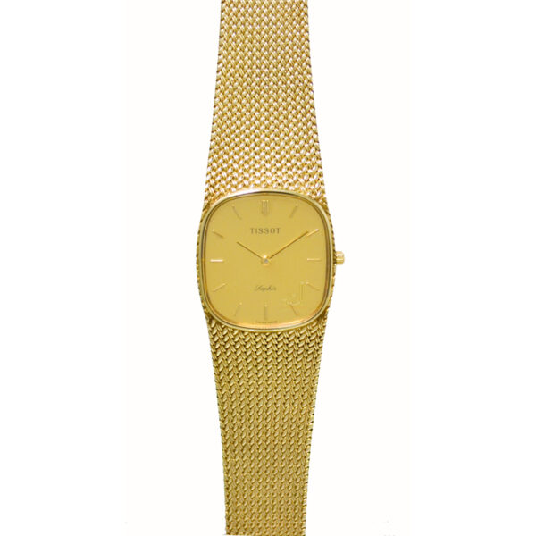 Tissot 9ct Gold Woven Bracelet Gents Watch T3911373
