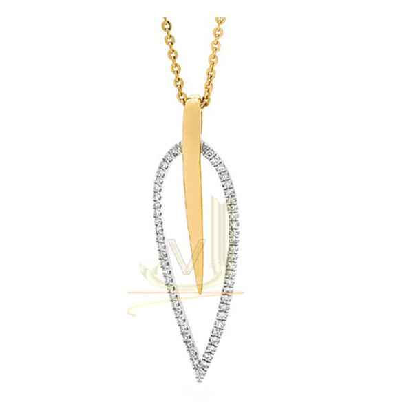 Gold Leaf Design Diamond Pendant 6N19YD