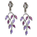 Rhodolite and Amethyst Drop Earrings 7N62WMU