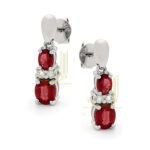 Gold Diamonds Ruby Drop Earrings 7Z49WDR