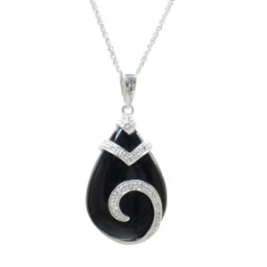 Diamond and Onyx Pendant on Chain