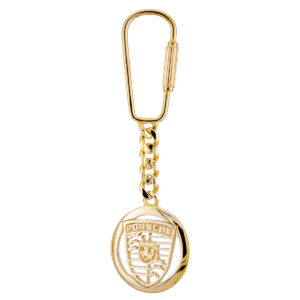9ct Gold Porsche Emblem Key Ring
