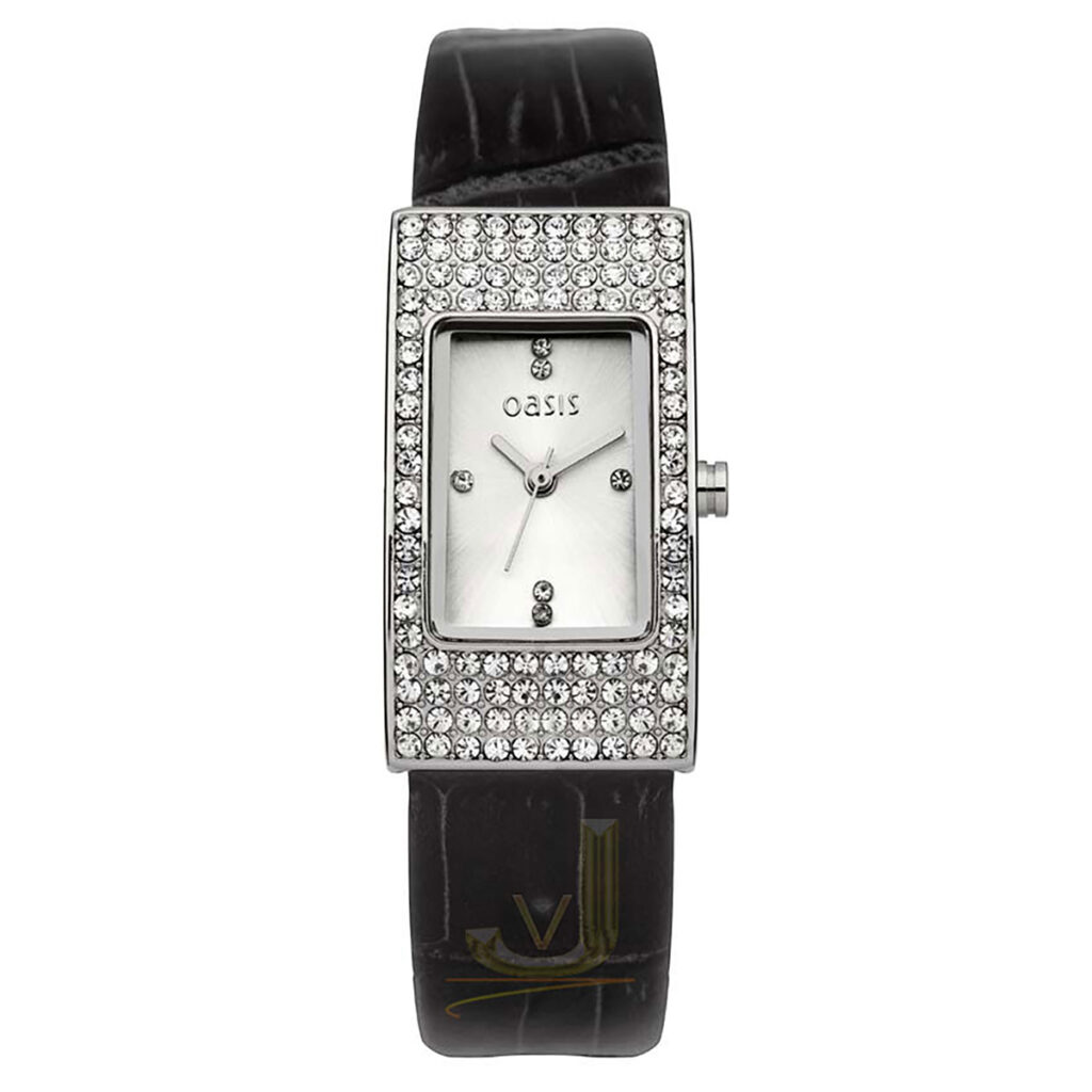 Oasis Silver Case With Crystal Set Ladies Watch B1237