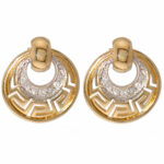 Gold Greek Design Diamonds Earrings CHP070ER