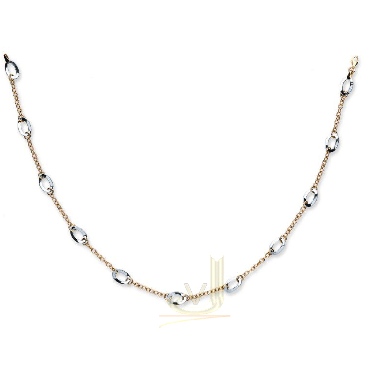 9ct. Yellow / White gold Colour Fancy Link Chain CN0526