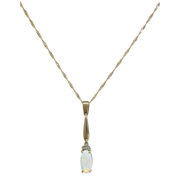 Opal Diamond pendant and Chain GC916PT313