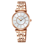 Lorus White Dial Rose Gold Bracelet Watch RRW96EX9