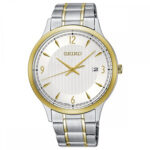 Seiko Textured Silver Dress Gents Watch SGEH82P1