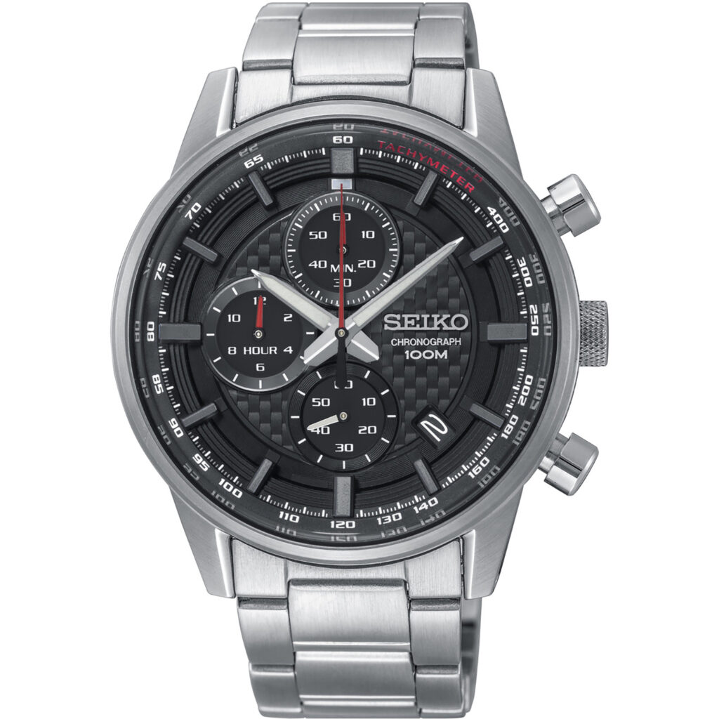 Seiko Black Dial Chronograph Gents Watch SSB313P1