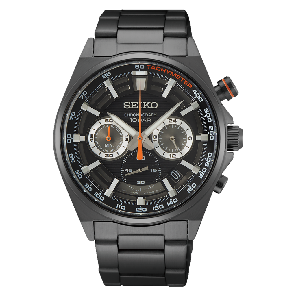 Seiko All Black Chronograph Watch SSB399P1