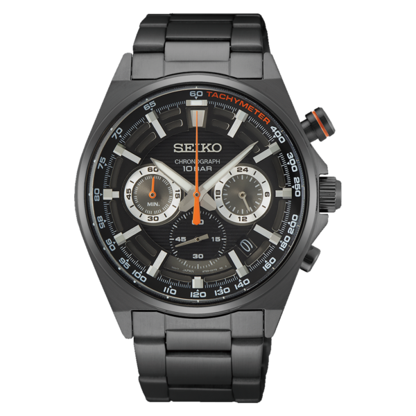 Seiko All Black Chronograph Watch SSB399P1