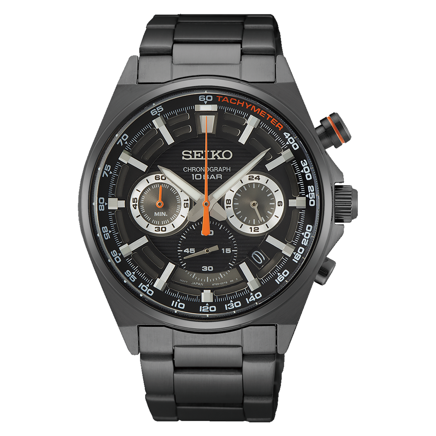Seiko All Black Chronograph Watch SSB399P1