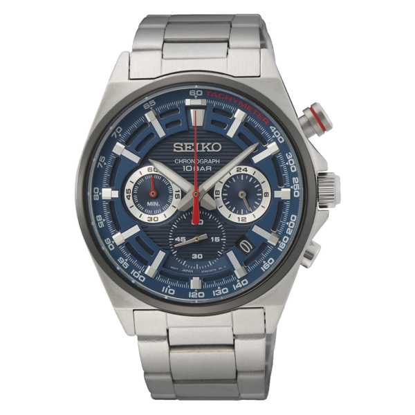 Seiko Blue Dial Chronograph Watch SSB407P1