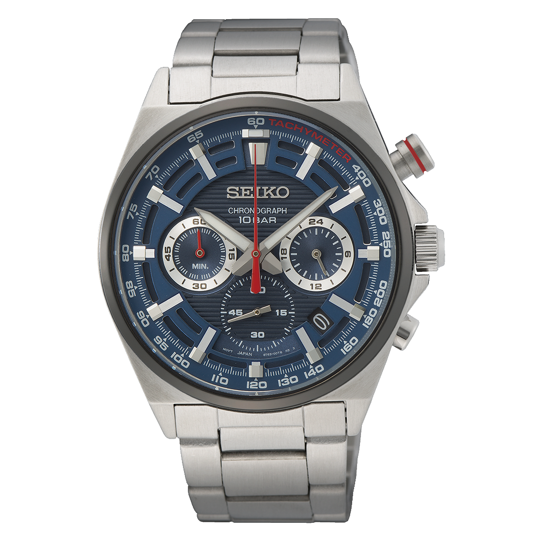 Seiko Blue Dial Chronograph Watch SSB407P1