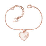 Stylish GUESS Rose gold plated Heartbeat Bracelet UBB61047-L