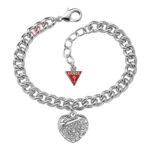 Guess Crystal Crush Heart Charm Bracelet UBB70205