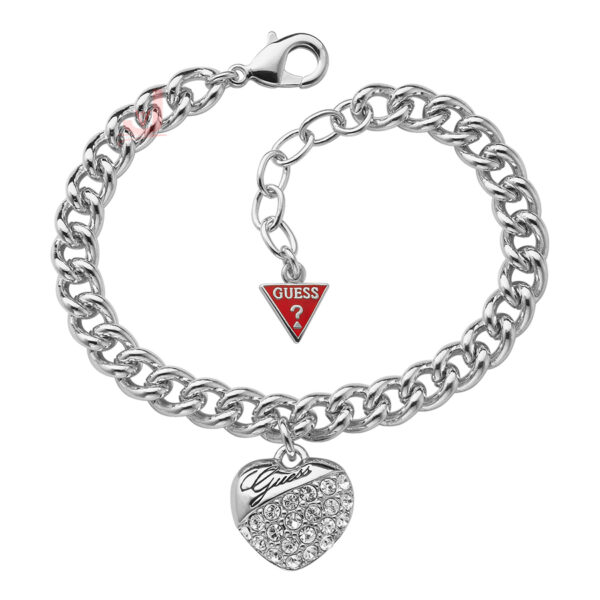 Guess Crystal Crush Heart Charm Bracelet UBB70205