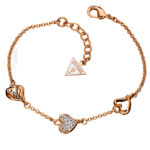 Guess Pave Triple Heart Bracelet UBB71332