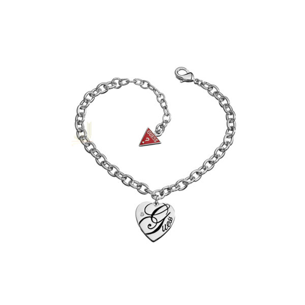 Guess 'G' Branded HEART Logo Bracelet UBB81343