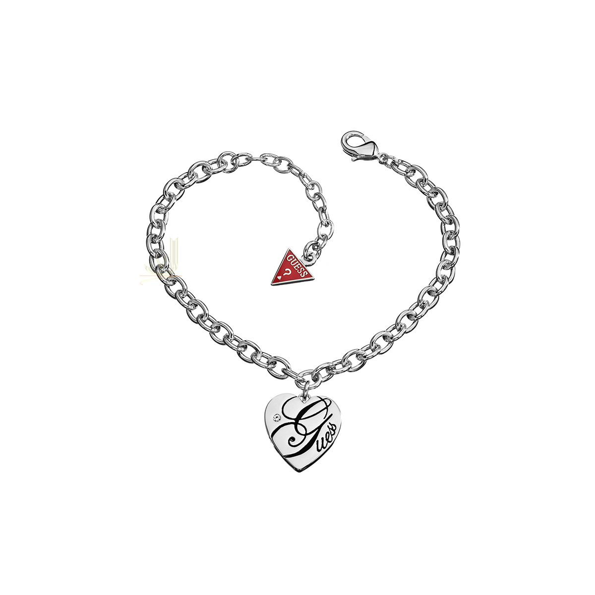 Guess 'G' Branded HEART Logo Bracelet UBB81343