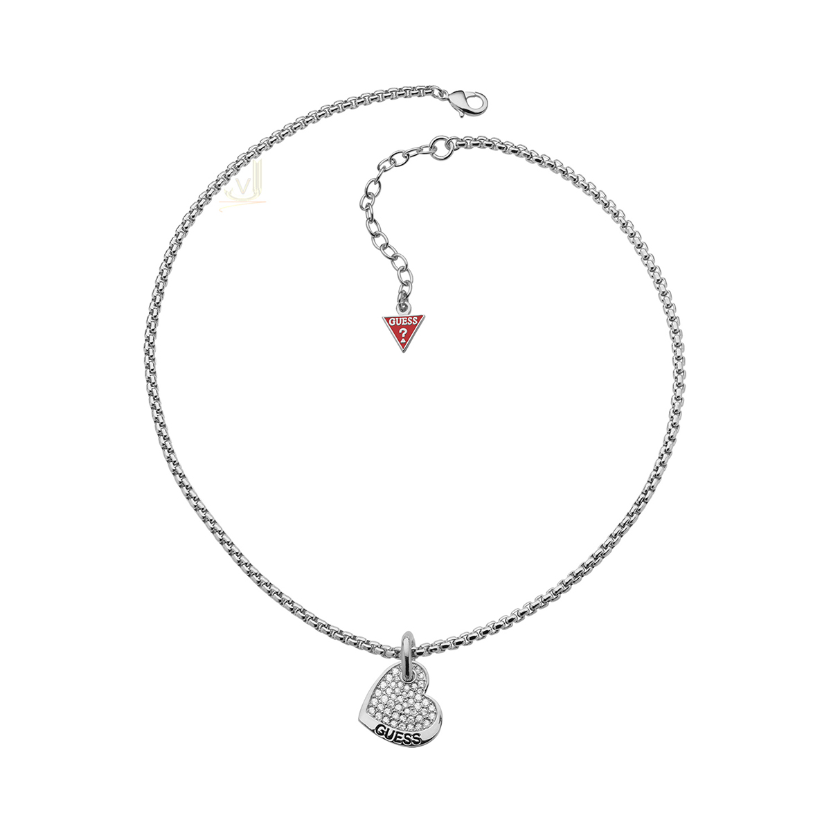 Guess Desert Beauty Pave Heart Necklace UBN11422