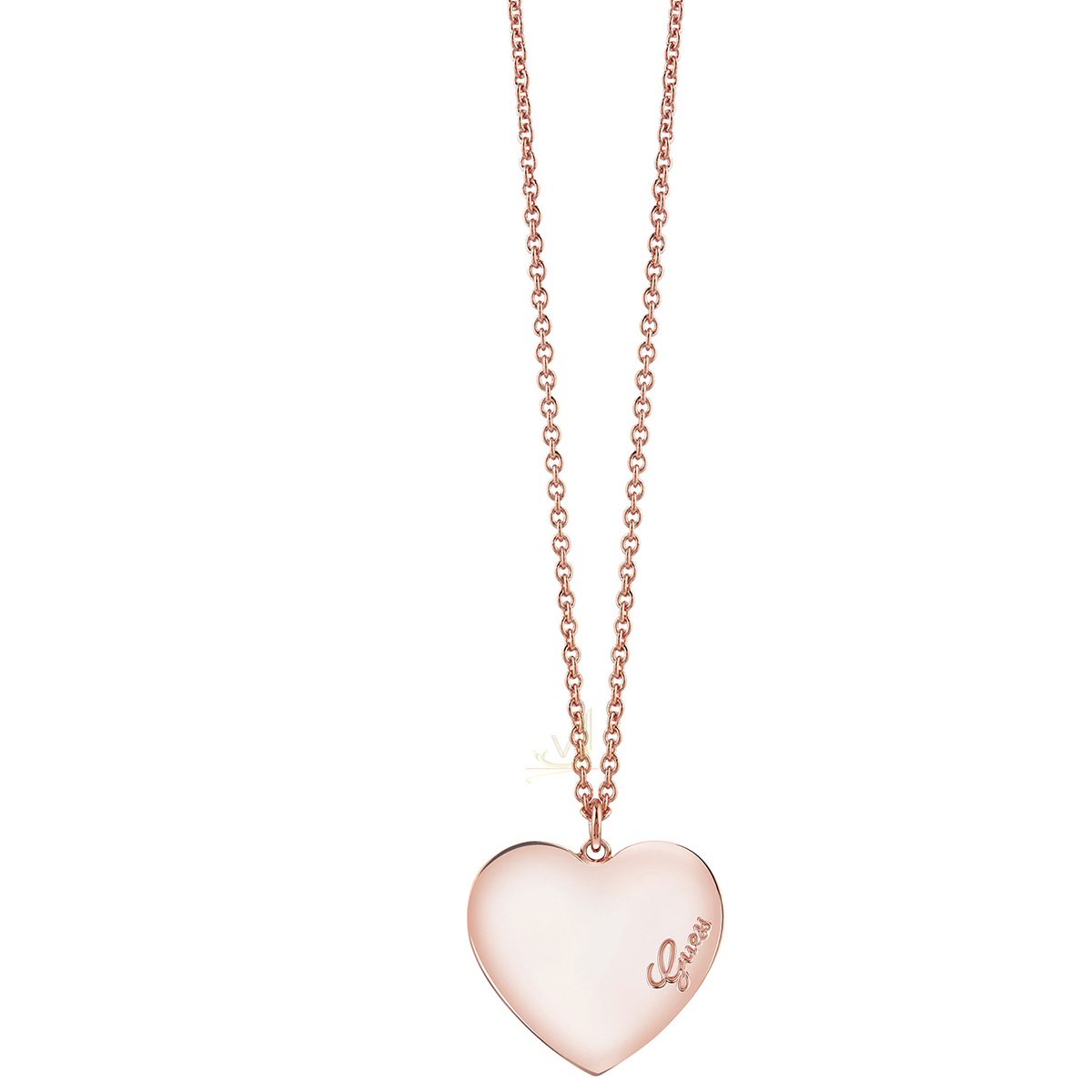 Guess Heartbeat Rose Gold Plated Necklace UBN61054