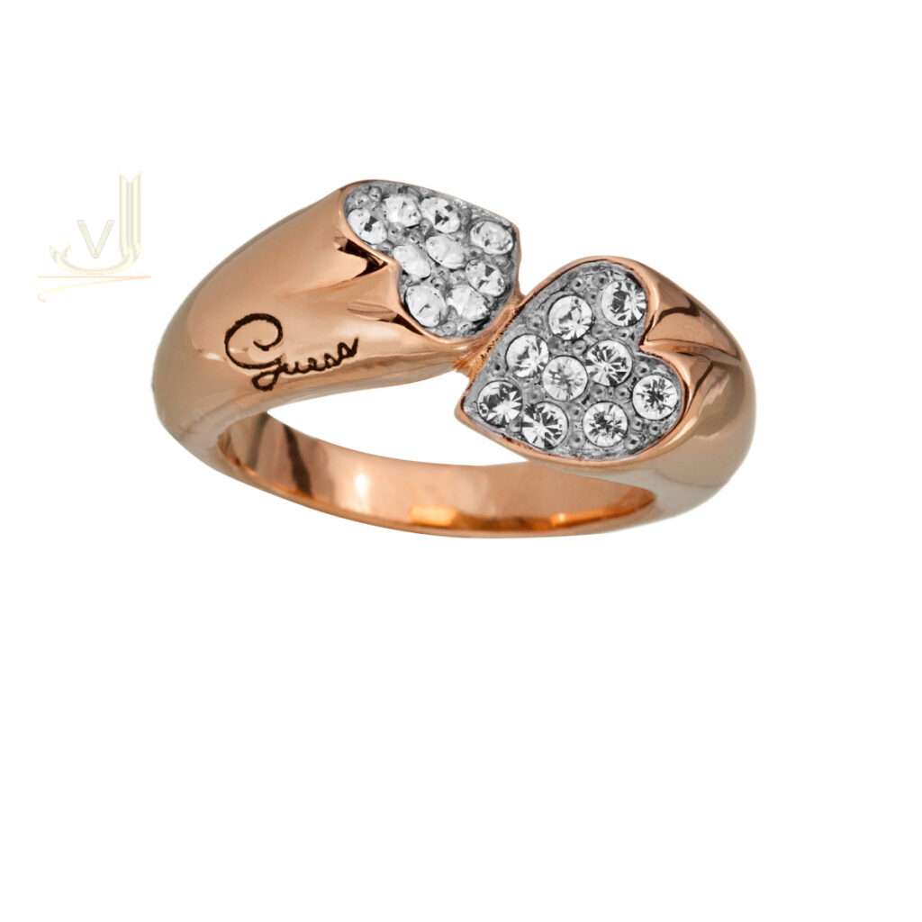 Guess Rose Gold Plated 'Rings of Love' Ring UBR11406-56