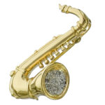 Saxophone Brooch Pin with Diamonds VJBRO-007