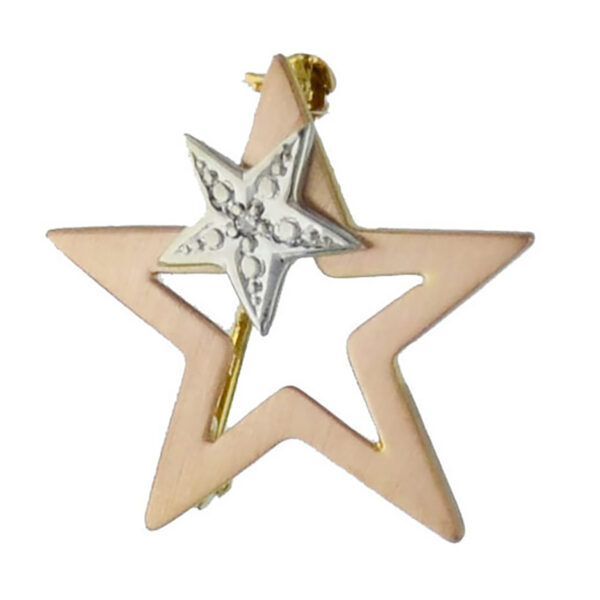 Gold Star Brooch Pin VJBRO-008