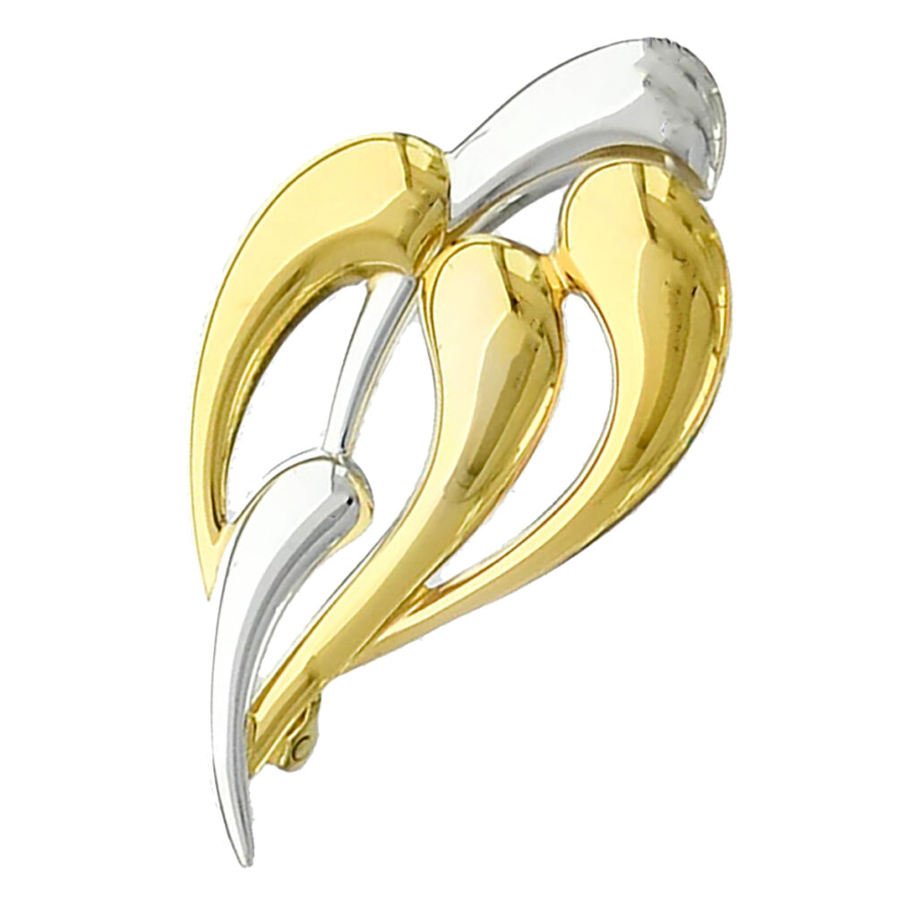 Gold Two Tone Horn of Life Brooch VJBRO-010