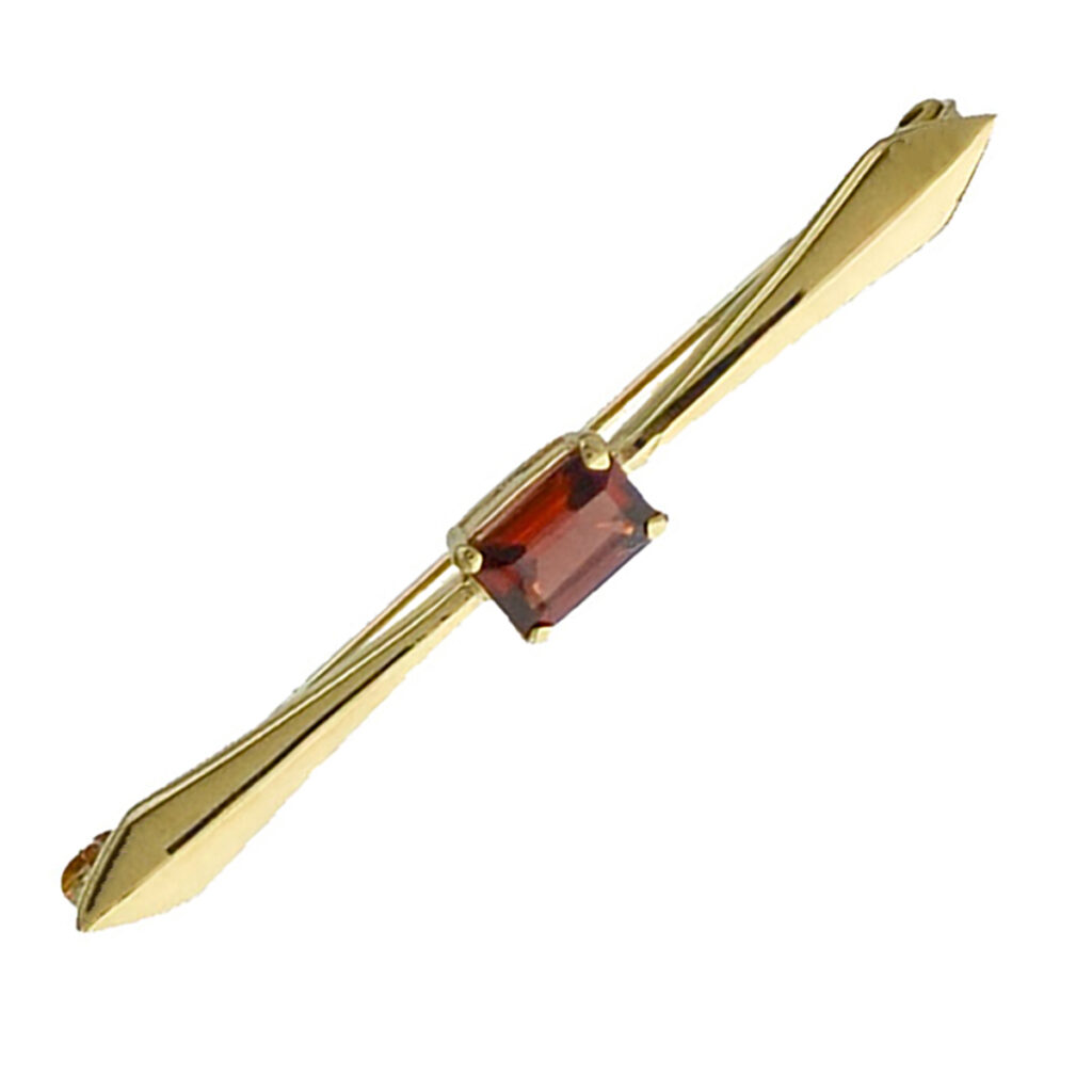 Bar brooch with Rectangle Garnet VJBRO-015