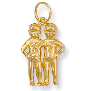 Gold Gemini Zodiac Pendant