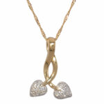 Gold Cancer Ribbon Diamond Pendant CHP037