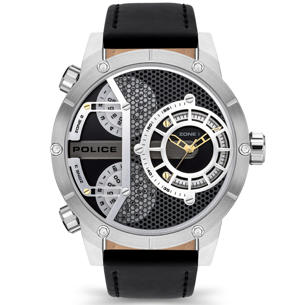 Police Vibe Three Time Zone Watch