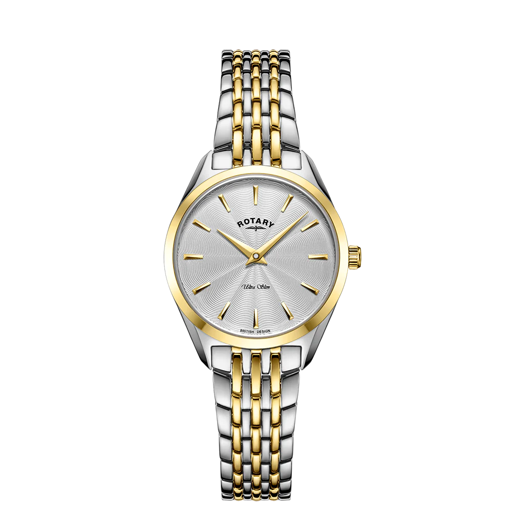 Rotary Ultra Slim Ladies Two Tone Bracelet Watch LB0801102