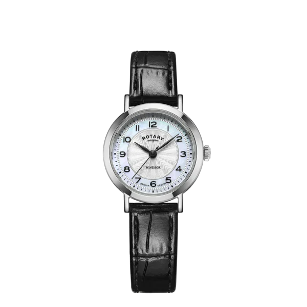 Rotary Windsor Black Strap Ladies Watch LS0542068