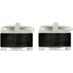 Dalaco Domed Rectangle Onyx Cufflinks 90-11528