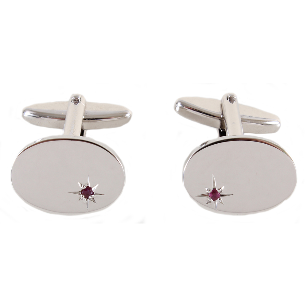 Dalaco Ruby Star Set Silver Plated Cufflinks 909026