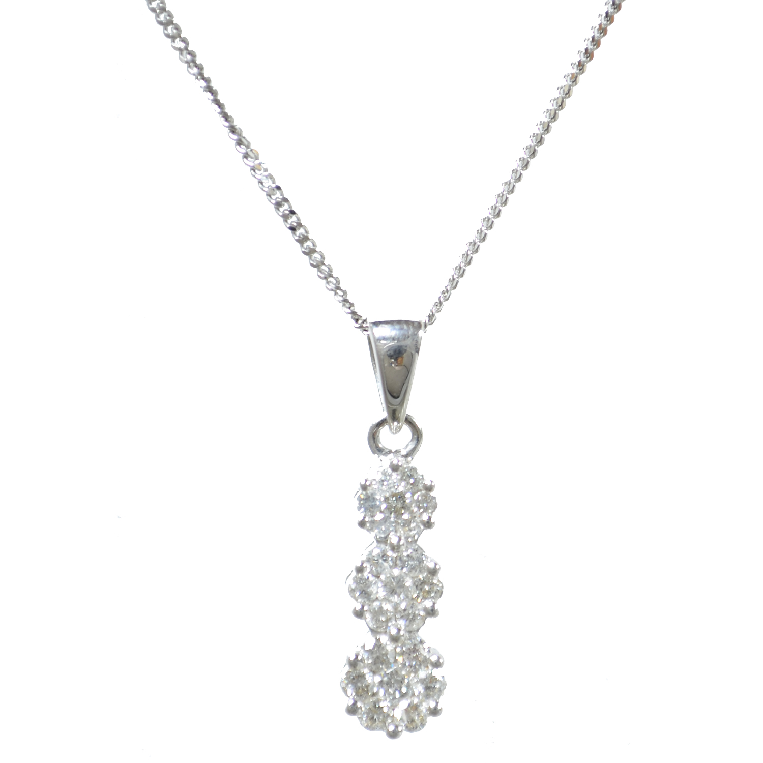 Cluster Diamond Trilogy Pendant Chain ABCchp080