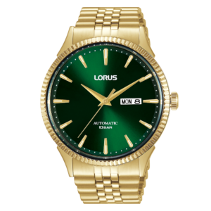 Lorus Automatic Green & Gold tone Watch