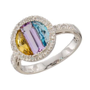 Diamond Multi Colour Topaz Ring