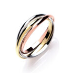 9ct Yellow White & Rose Gold 2mm Russian Wedding Band R0209