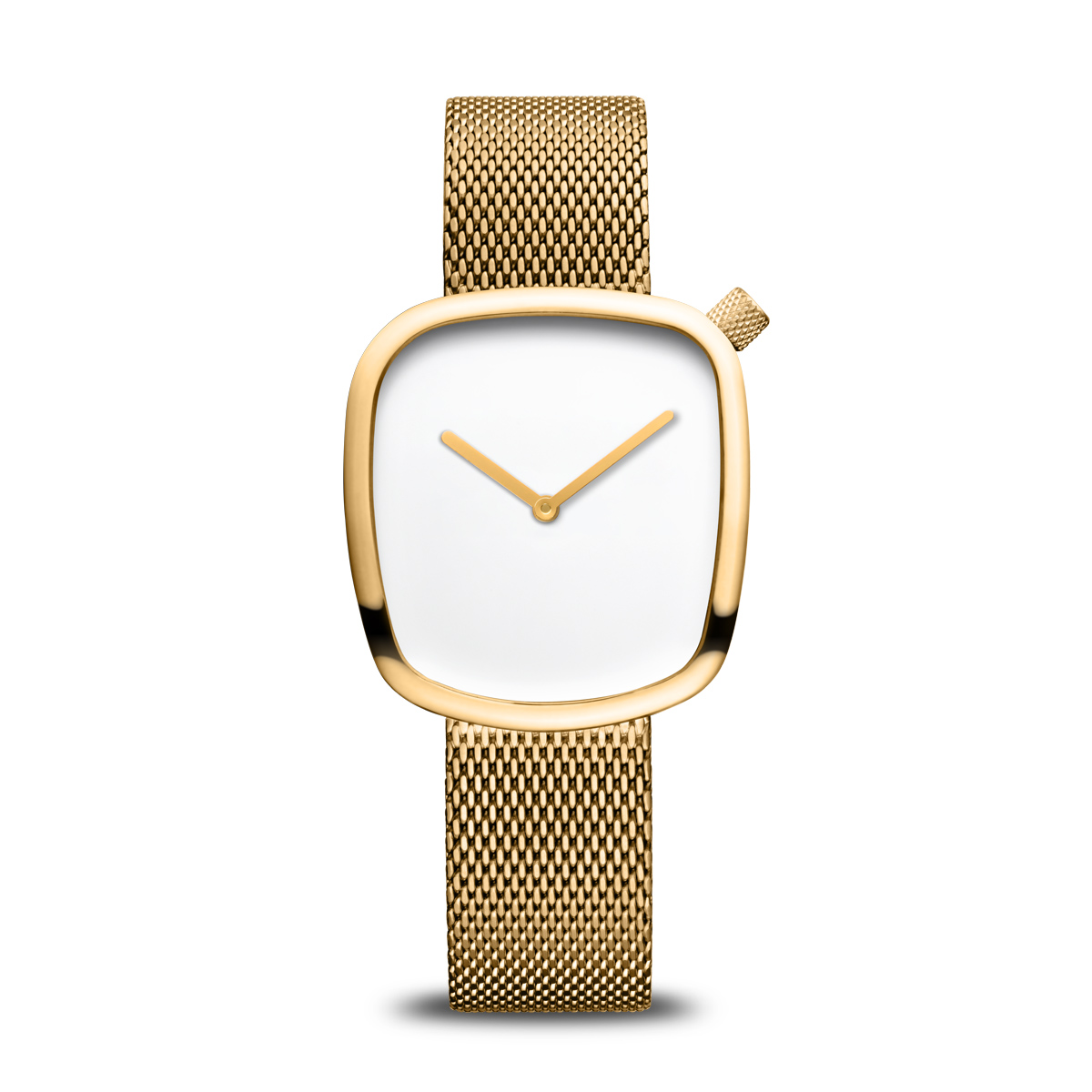 Bering Pebble Shape White Dial Watch 18034-334